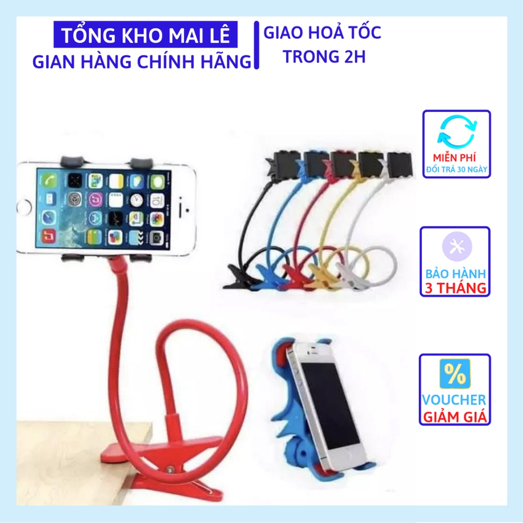 Kẹp điện thoại đuôi khỉ đa năng, giá đỡ điện thoại thép dẻo, uốn nắn mọi tư thế rất chắc chắn