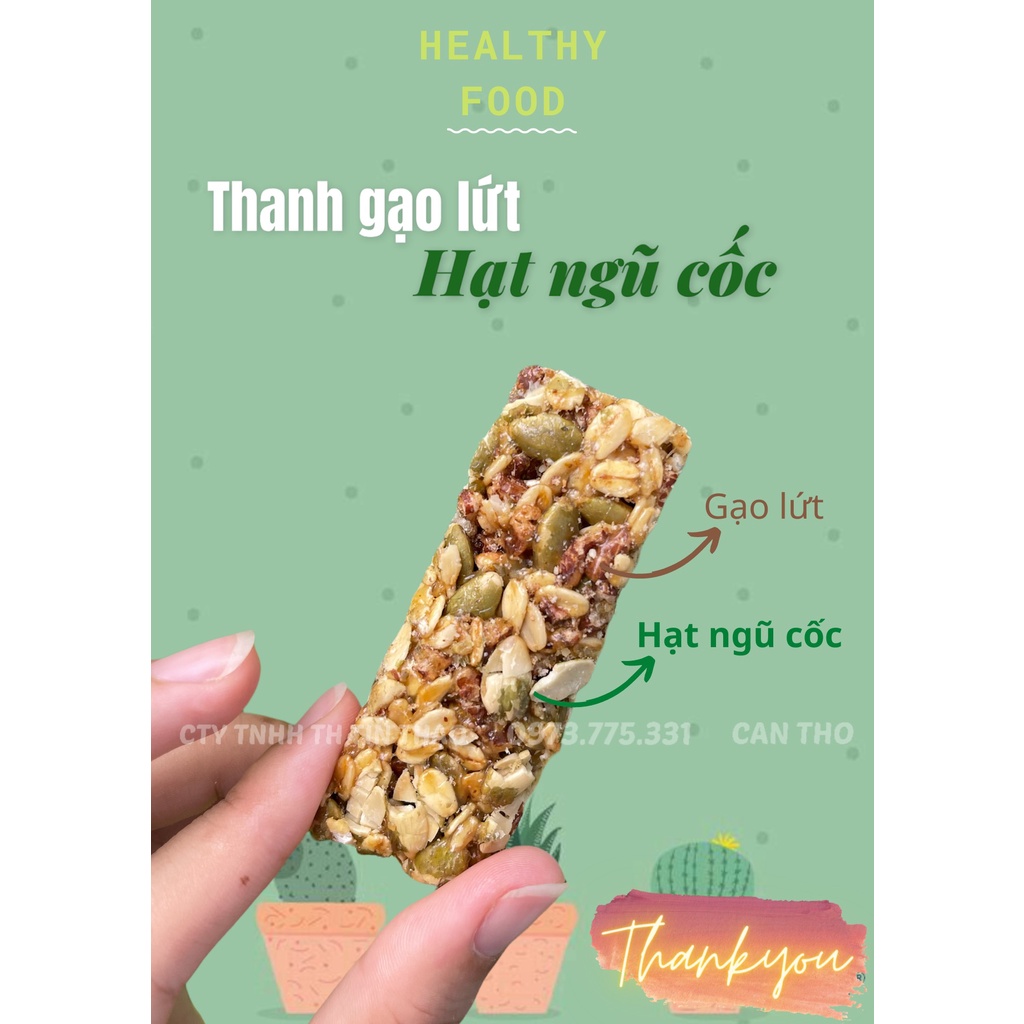 Thanh gạo lứt đa hạt/Thanh cơm gạo lứt hạt &amp; chà bôngBánh Ngũ Cốc ăn kiêng, giảm cân,eatclean (200g)