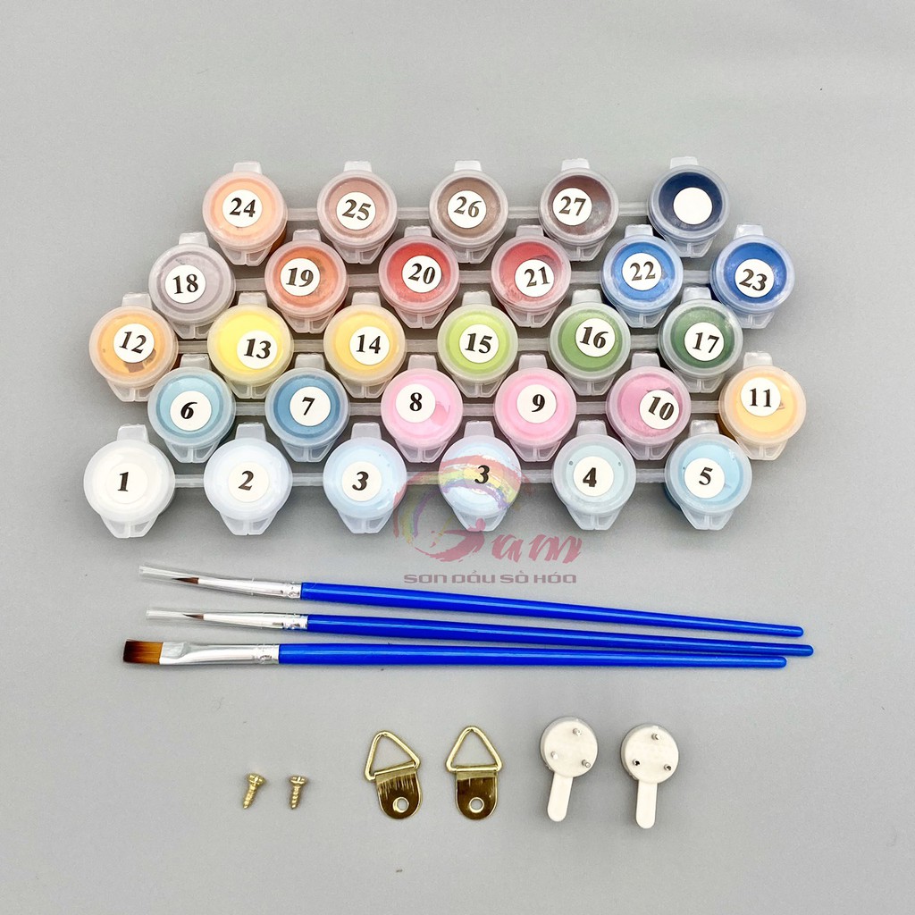 Tranh sơn dầu số hoá tự tô Gam hươu nai tuần lộc tài lộc may mắn
