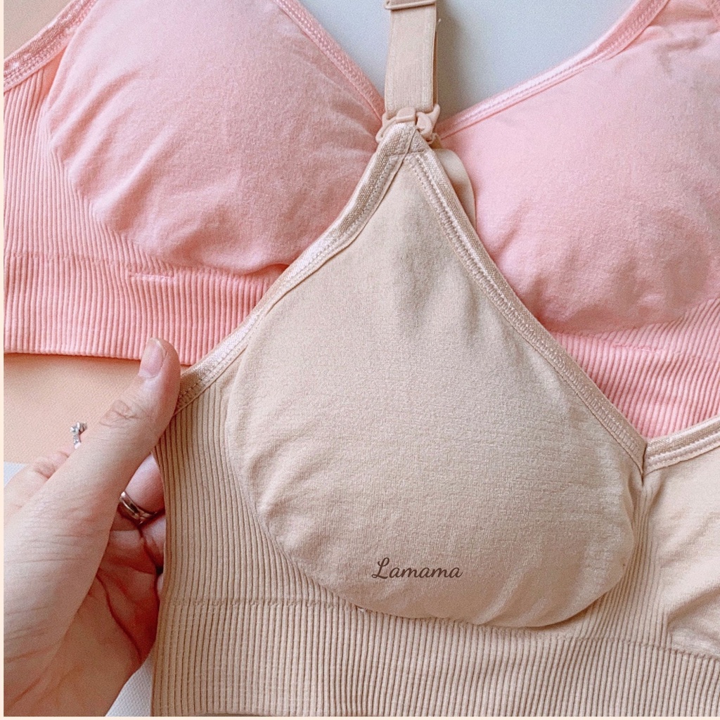 Áo Ngực Cho Con Bú Chống Chảy Xệ Sau Sinh , Áo Lót Bầu Cotton Lamama