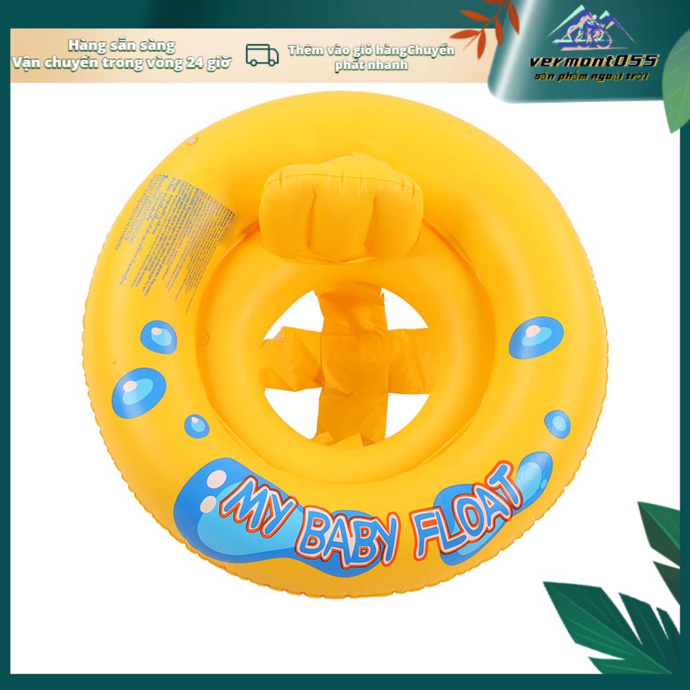 Vermont055 Bể bơi cho bé Ghế tập Phao bơm hơi với ghế an toàn Buồng không khí đôi trẻ mới biết đi Trẻ sơ sinh