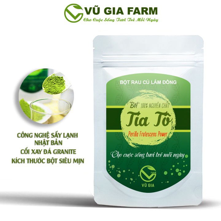 Bột lá tía tô sấy lạnh nguyên chất Vũ Gia (50g/ túi)