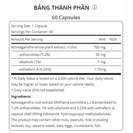 Ostrovit Ashwagandha - 60 Viên