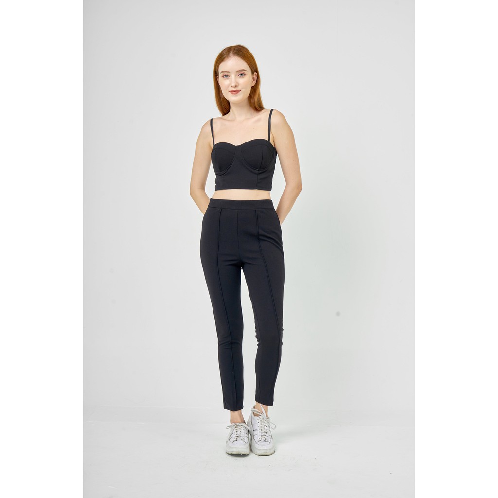 set áo croptop quần skinny dáng xinh