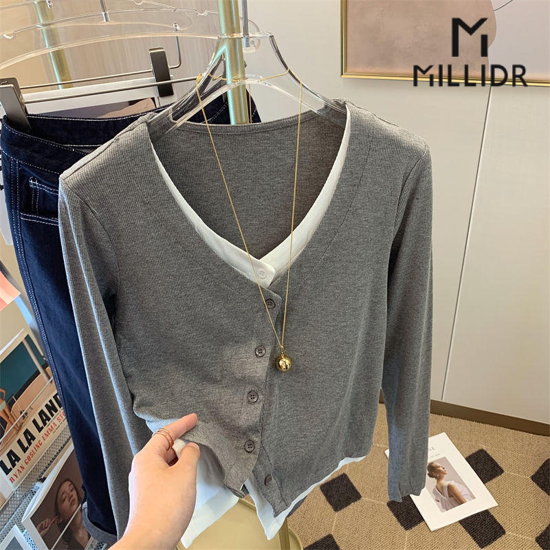 Áo Cardigan Tay Dài Cổ Chữ V Họa Tiết Kẻ Sọc Phong Cách Retro