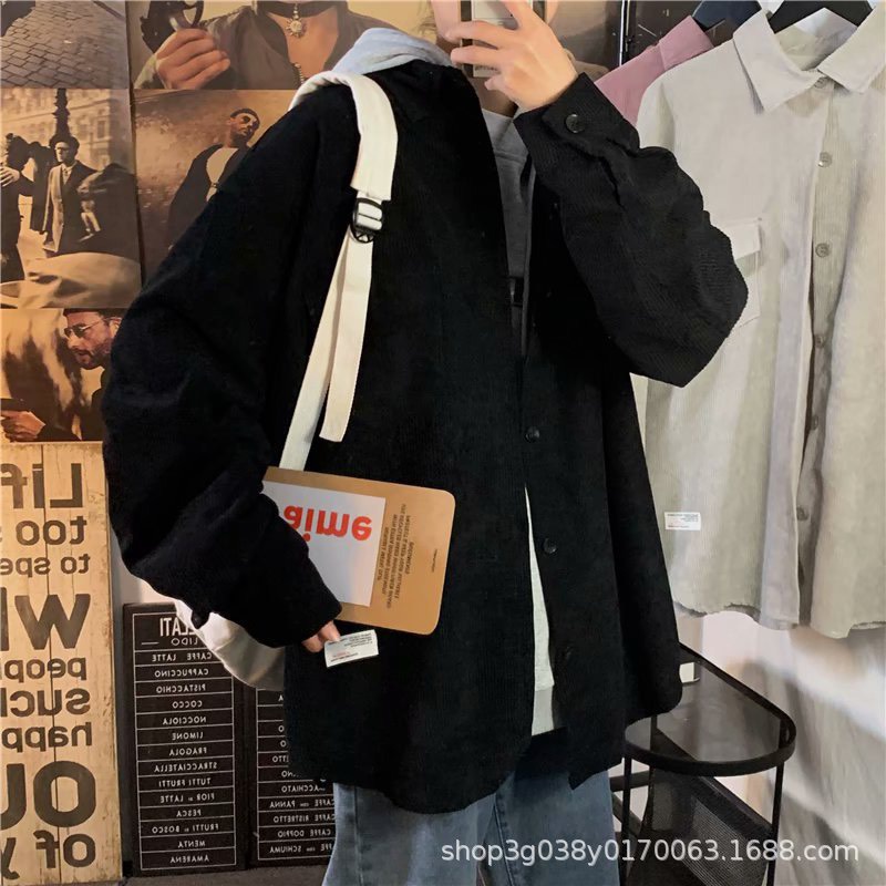 Áo Sơ Mi Nhung Tăm Ulzzang Áo Khoác Form Rộng Unisex Mềm Mịn dày dặn không bai xù, phong cách trẻ trung năng động KJ-01