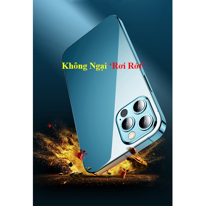 Ốp Viền Vuông- Tích Hợp Kính Bảo vệ Camera - 5 Màu Viền Xi sang - Cao cấp Từ IPhone 7 Plus Đến 11 Pro Max