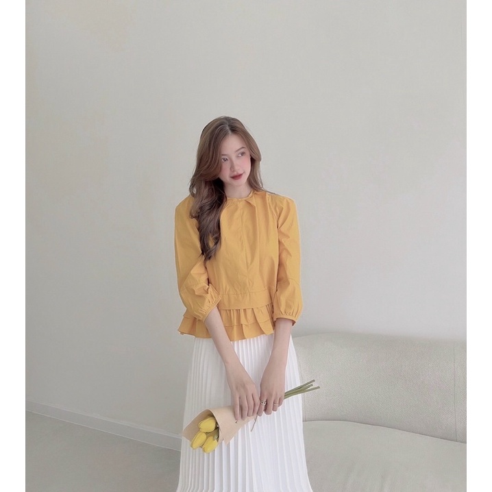 Chân váy dài qua gối đi làm, xếp li, dập li kín đáo hàng thiết kế Sun Fashion