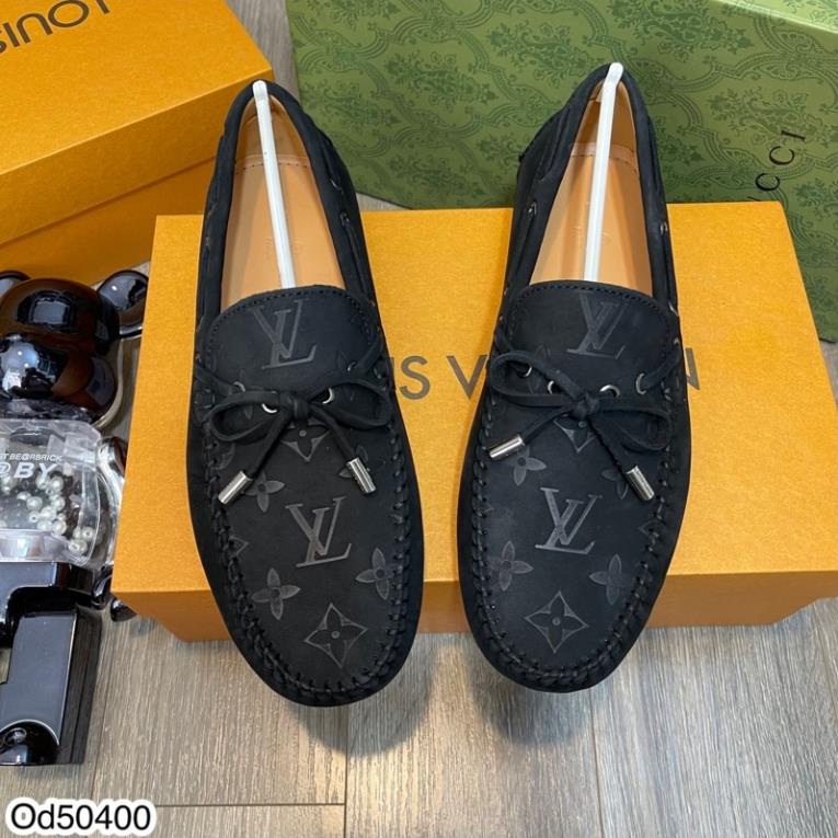 Giày mọi LV Da Nhung Cao Cấp Full box - Giày lười nam cao cấp - Có Hộp Tặng Kèm
