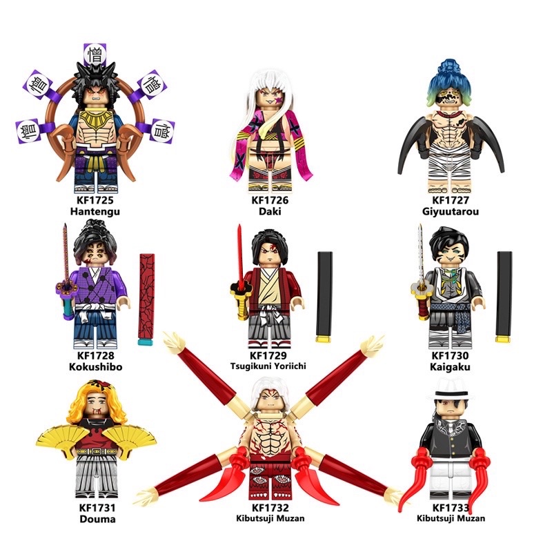 Demon Slayer Minifigure Thanh Guơm Diệt Quỷ Lắp ráp Mô hình Anime Kimetsu No Yaiba Kèm Phụ Kiện Cực Chất