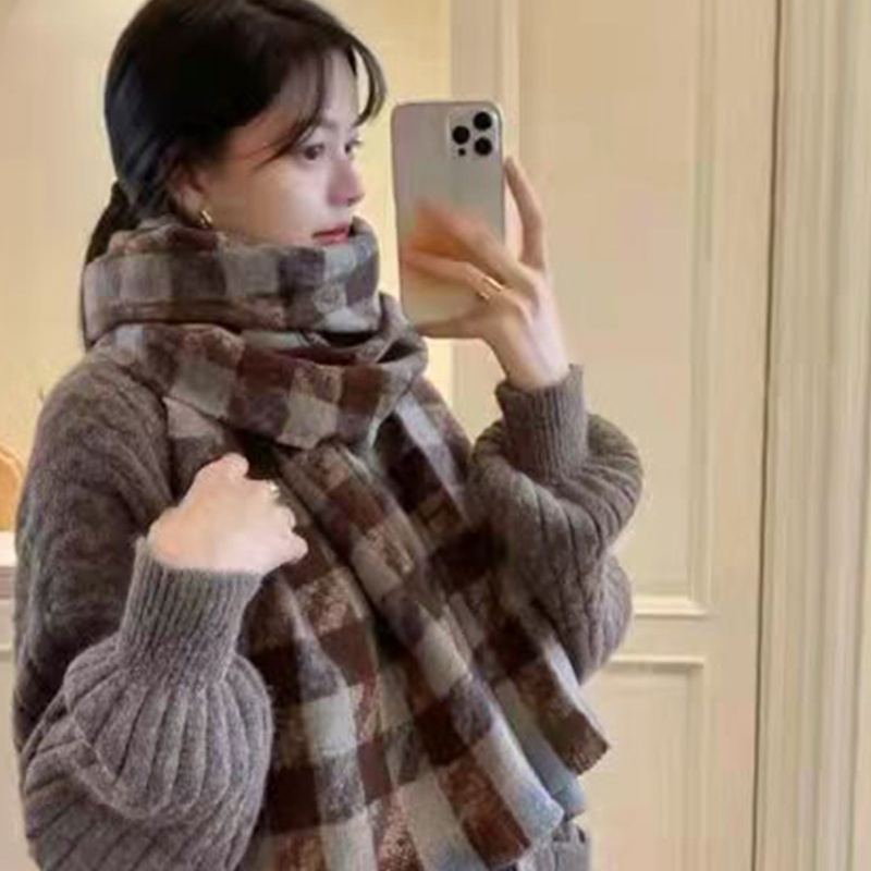 Khăn Choàng Len Tartan Mềm Mại Giữ Ấm Mùa Đông Cho Nam Và Nữ