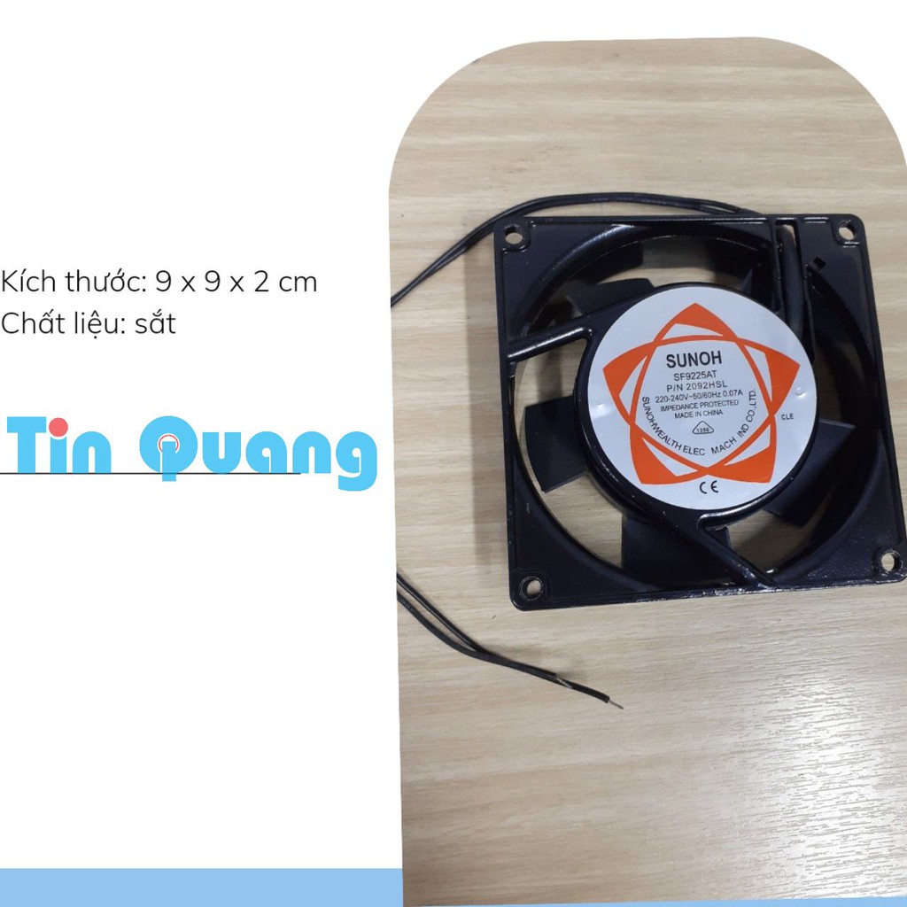 Quạt hút thông gió mini làm mát tủ lạnh bằng sắt 9x9cm , 12x12cm