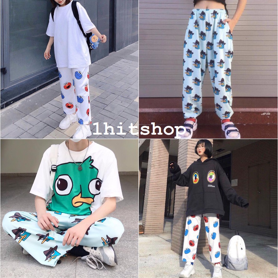 Quần Dài HOẠT HÌNH CARTOON Ulzzang Unisex 1hitshop