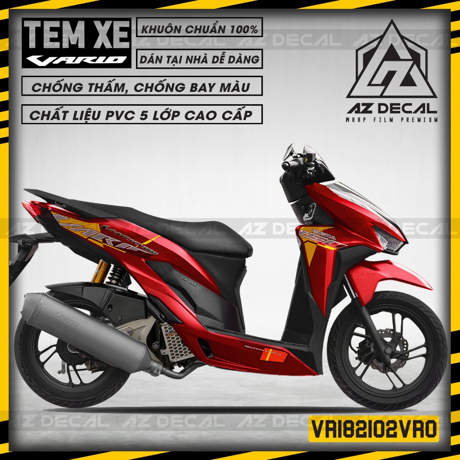 Tem Rời Xe Vario 150 Mẫu VRO | VR182102VRO | Decal Chế Dán Vario/Click Cắt Khuôn Sẵn Dễ Dán Tại Nhà