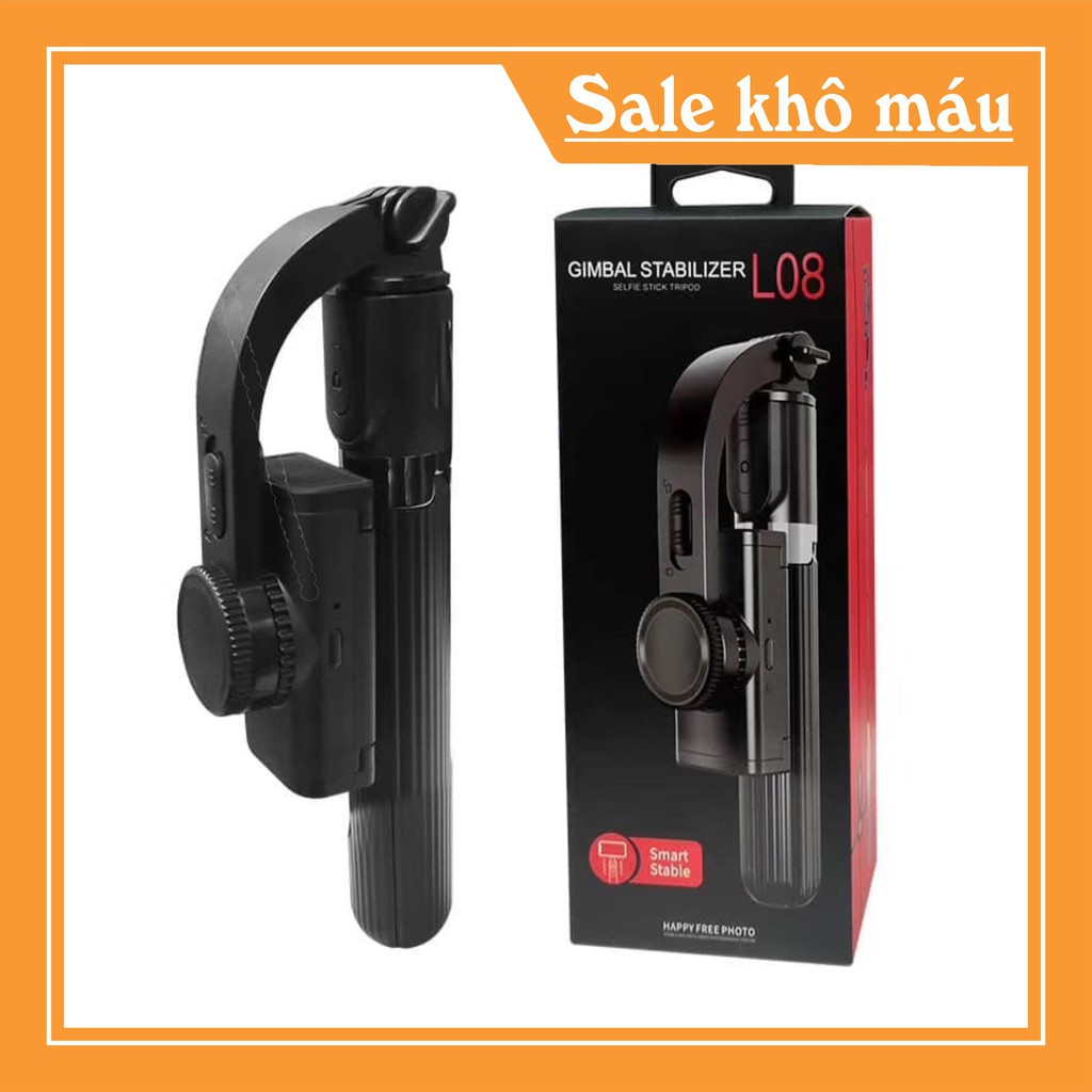 [HÀNG HÓT] Gậy chống Rung Gimbal Stabilizer L08, Có 3 chân đỡ, Tặng kèm nút bấm BLT hàng cao cấp sịn sò
