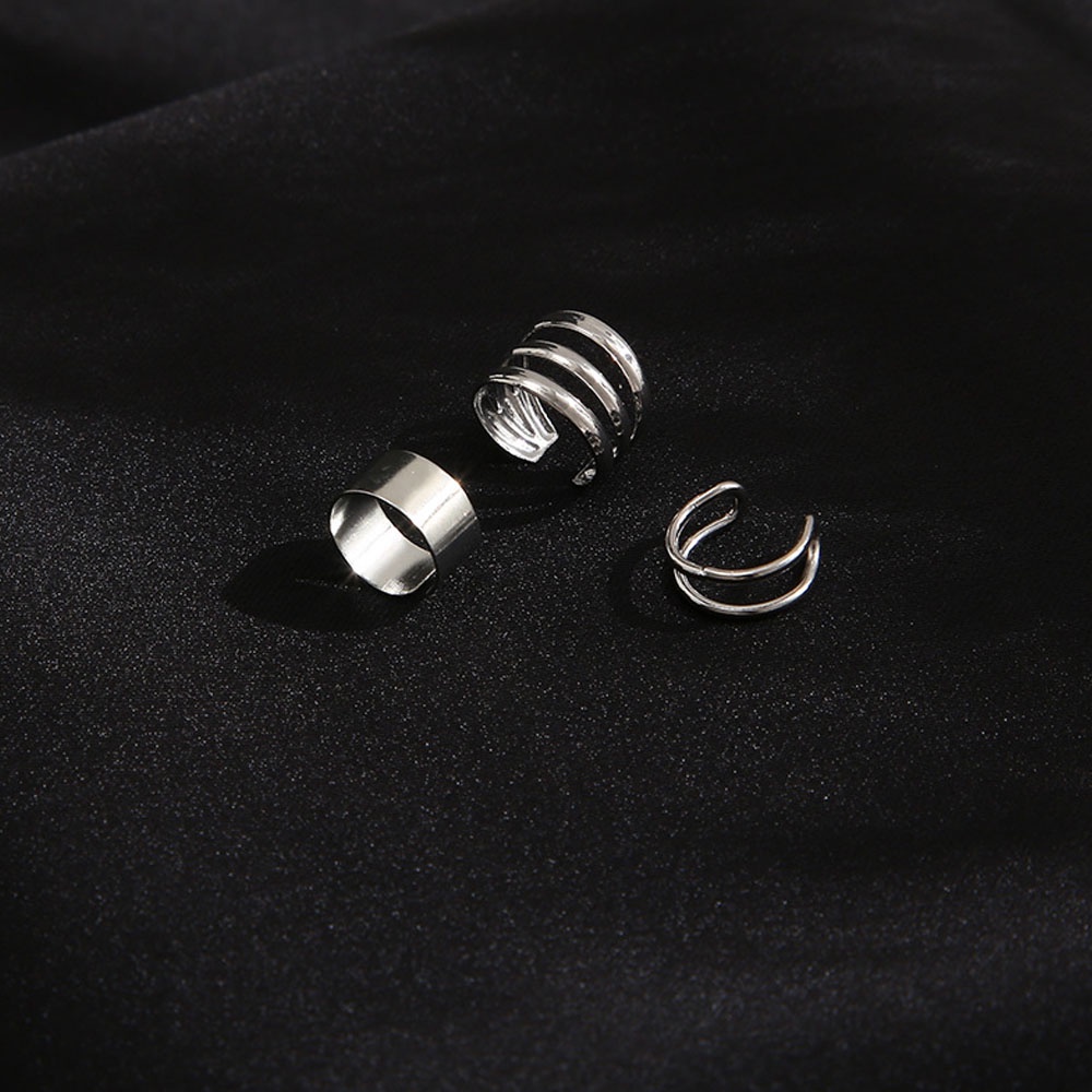 Set 3 Khuyên Tai Kim Loại Màu Sắc Thời Trang Cho Nữ