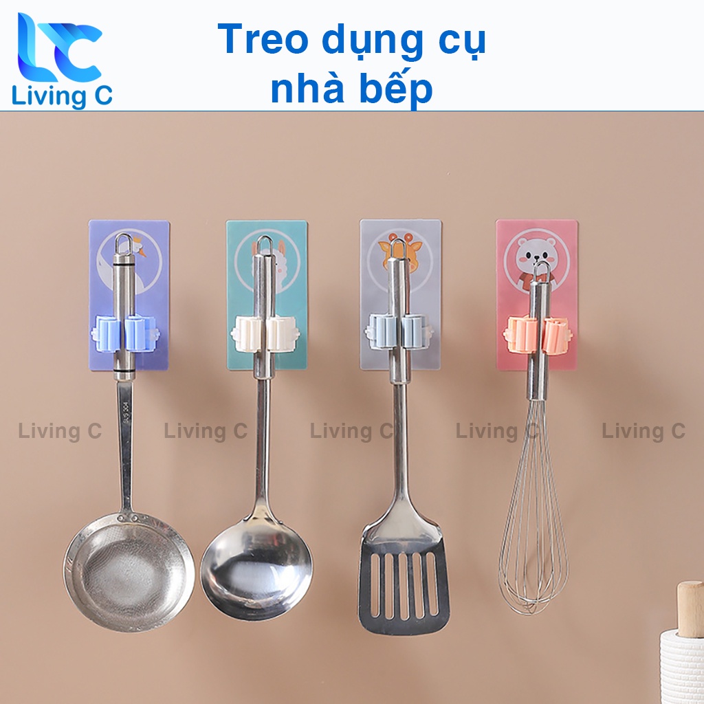 Móc treo cây lau nhà dán tường , móc dán tường treo đồ đa năng trong nhà tắm , nhà vệ sinh, phòng bếp siêu cute - LN2