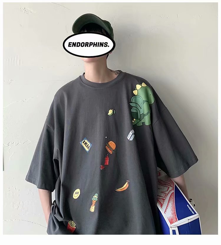 Áo Thun Tay Ngắn Cổ Tròn Thời Trang Hàn 5 Màu Tùy Chọn Size S-5XL Dành Cho Nam