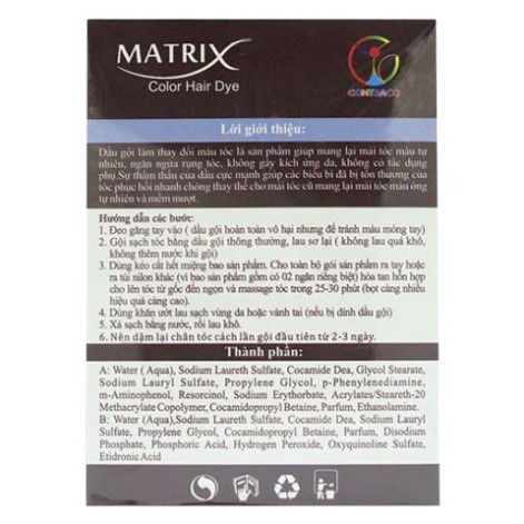 Gội Là Nâu Matrix - Hỗ trợ nhuộm nâu tóc, ngăn ngừa rụng tóc và không gây kích ứng da (hộp 10 gói)