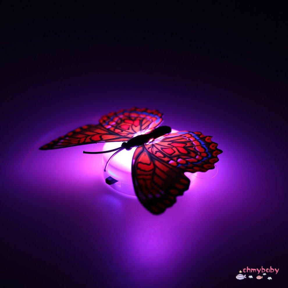 3D Bướm LED Ánh sáng thay đổi màu sắc ánh sáng ban đêm Trang trí nội thất Phòng Bàn làm việc Tường [8/3]