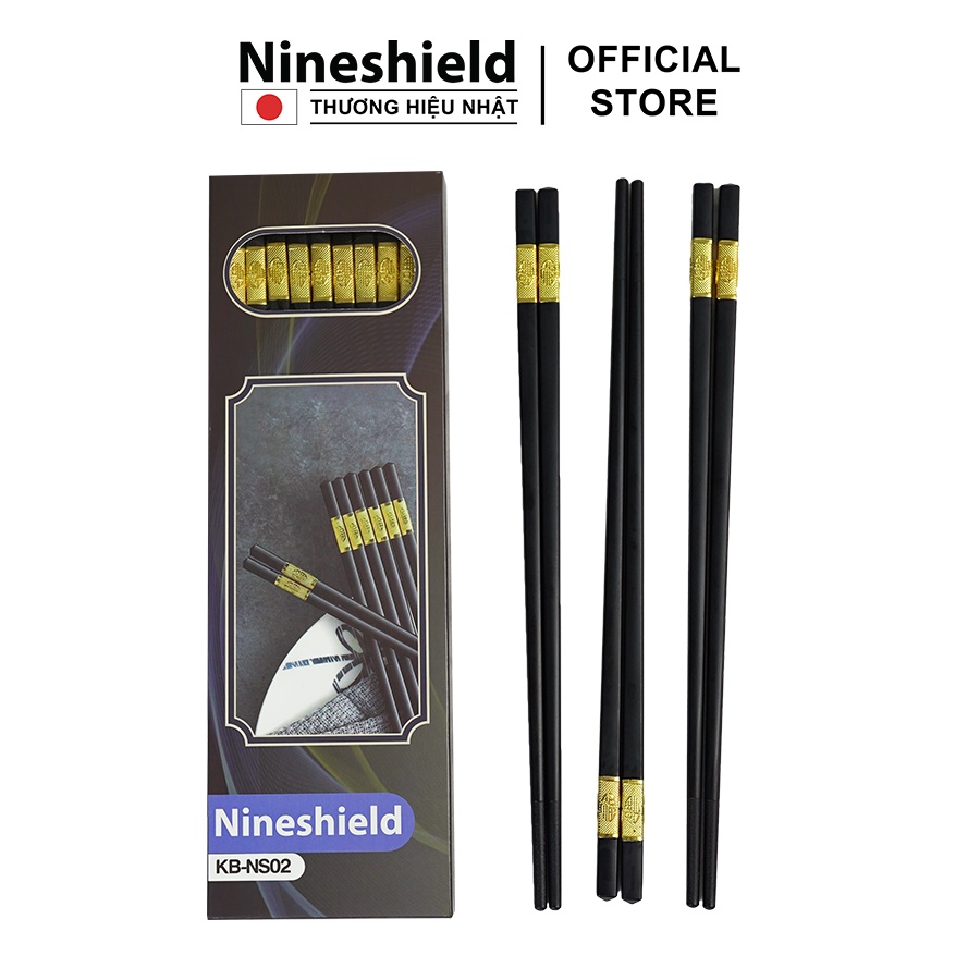 Hộp 10 đôi đũa mạ vàng Nineshield NS02 [Mã BMLTB35 giảm đến 35K đơn 99K]