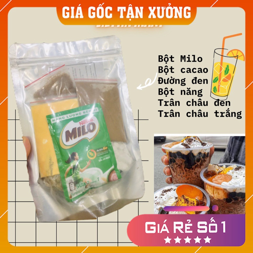 Milo dầm 𝑭𝒓𝒆𝒆𝒔𝒉𝒊𝒑 SET milo dầm trân châu đường đen, ca cao siêu ngon làm tại nhà