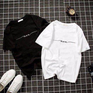 Áo phông chữ mann nhịp timmm [FREESHIP] Áo unisex,áo đôi, áo phông nam nữ đen trắng from rộng, vải cotton xịn