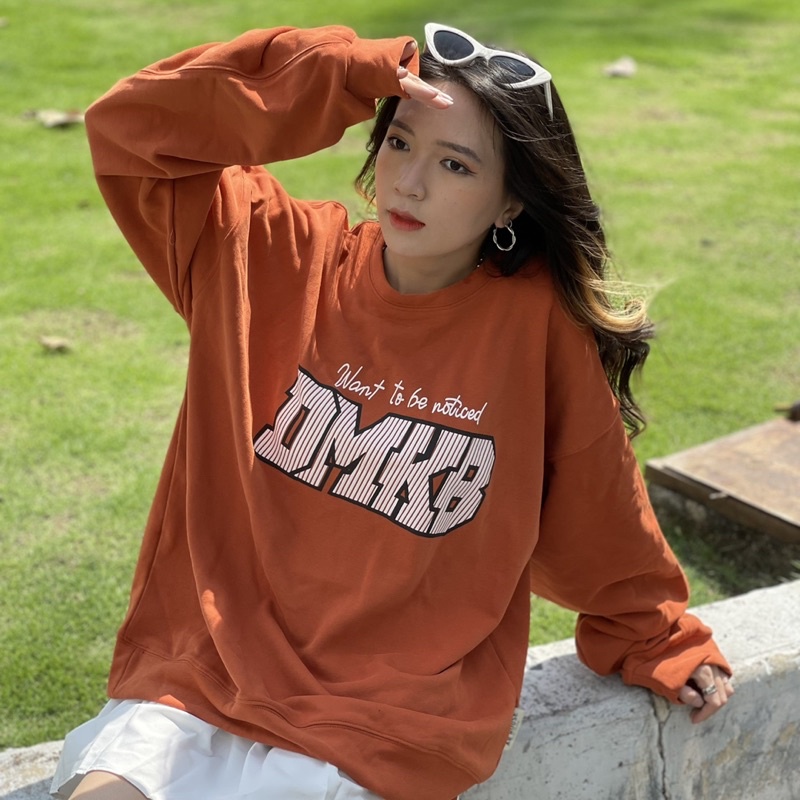 Áo Sweater Nỉ Bông DMKB Cam Cháy Unisex Nam Nữ (Ảnh Thật/Có Sẵn) | BigBuy360 - bigbuy360.vn