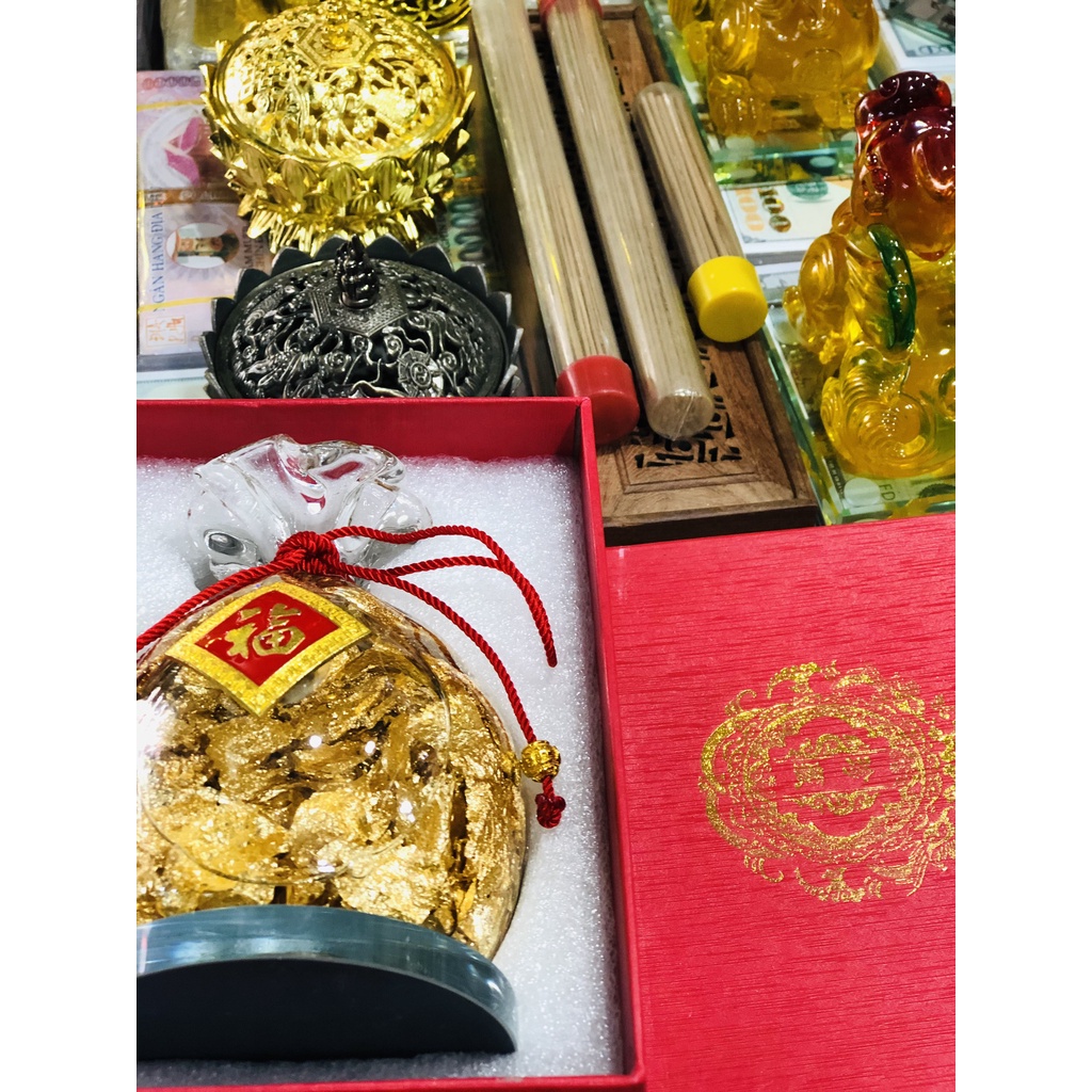 Túi Vàng Thỏi Vàng Tài Lộc May Mắn [Trầm Hương Búp Sen]