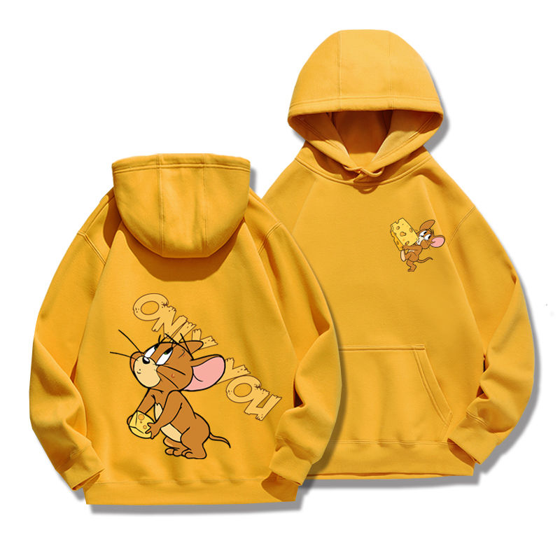 Áo Hoodie Tay Dài In Hình Mèo Chuột Hoạt Hình Thời Trang Thu Đông Cho Cặp Đôi