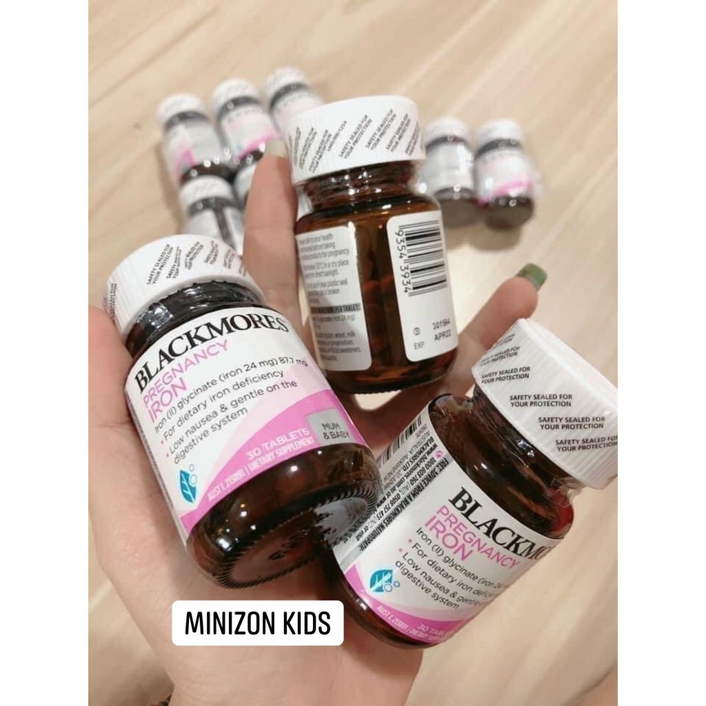 Sắt Bầu Blackmores Cho Mẹ Bầu, Sau Sinh Và Người Lớn Hộp 30 Viên | Minizon Kids