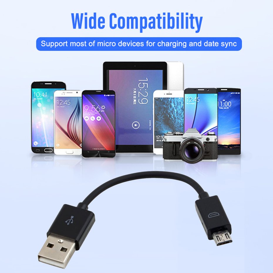 Dây Cáp Sạc Đồng Bộ Dữ Liệu USB 2.0 A Sang Micro B 10CM Cho Điện Thoại/Máy Tính Bảng/Laptop