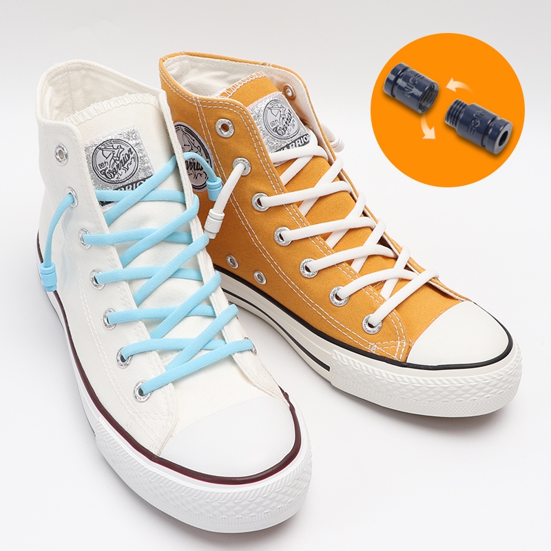 1 Cặp Dây Giày Co Giãn Khóa Kim Loại Không Cần Buộc Dành Cho Nam Nữ Tennis