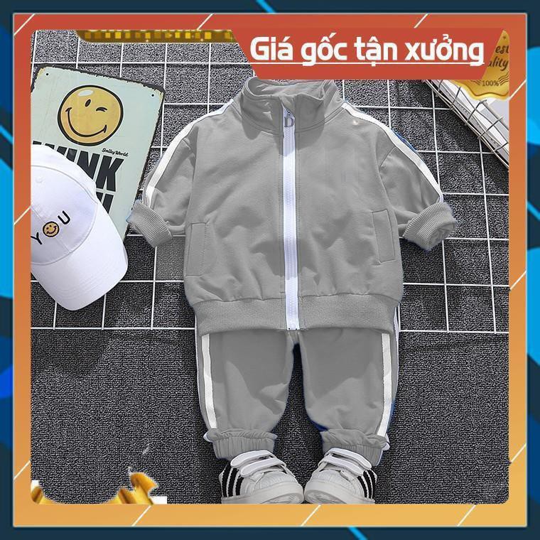 ♥HÀNG XUẤT♥Bộ Nỉ Bông Thu Đông Thể Thao kéo khoá cho bé 7-20kg