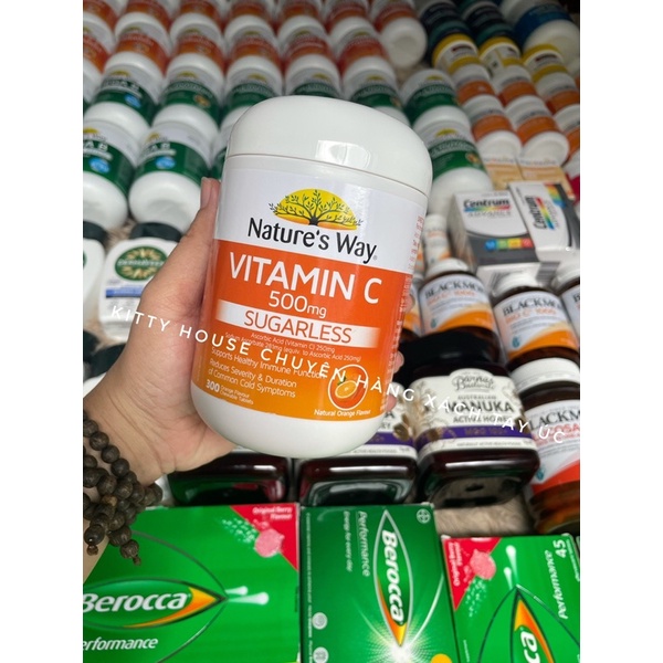 VIÊN KẸO NHAI NATURE’S WAY VITAMIN C SUGARLESS LỌ 300 VIÊN CHÍNH HÃNG