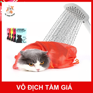 TÚI LƯỚI ĐA NĂNG HỖ TRỢ TẮM MÈO - TÚI LƯỚI TẮM VÀ CẮT MÓNG CHO MÈO