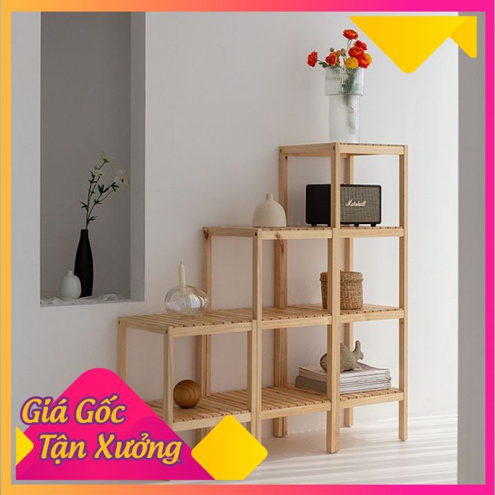Kệ tab đầu giường gỗ Thông 2 tầng, 3 tầng, 4 tầng | BigBuy360 - bigbuy360.vn