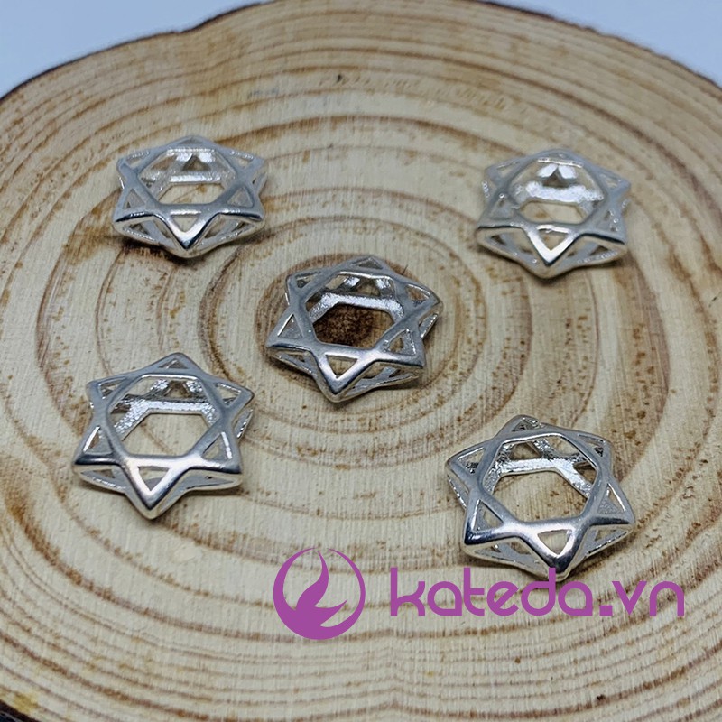 PKB3801C Charm bạc S925 ngôi sao Lồng cho hạt 6mm