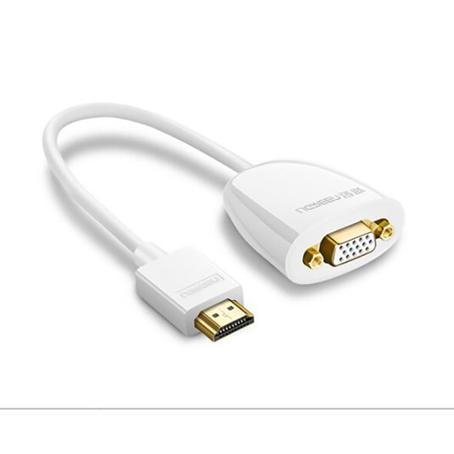 [Mã ELHACE giảm 4% đơn 300K] Cáp chuyển HDMI to VGA Ugreen 40252 màu trắng độ phân giải cao chính hãng - Hapustore