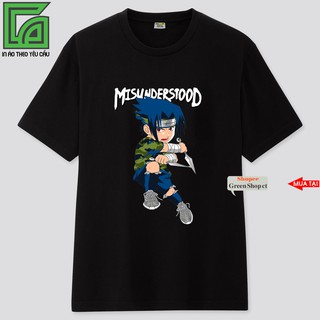 Áo Thun Anime In Hình Uchiha Sasuke Naruto Hiện Đại Vải Thái S175