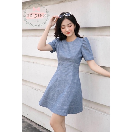 VÁY XÒE CÔNG SỞ TAY PHỒNG, đầm dự tiệc dạo phố cao cấp loại 1 Nơ Xinh Store