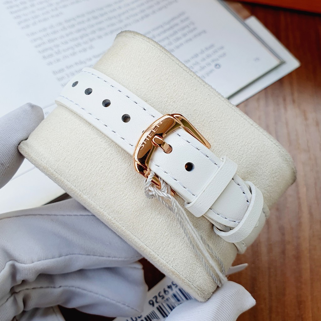 Đồng hồ Nữ chính hãng Casio Sheen SHE-3064PGL- 7AUDF - Máy Quartz pin - Kính khoáng cứng - Dây da