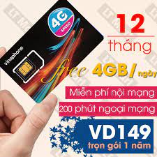 (Xả Kho) SIM VD149 4G/NGÀY 12T KHÔNG CẦN NẠP TIỀN