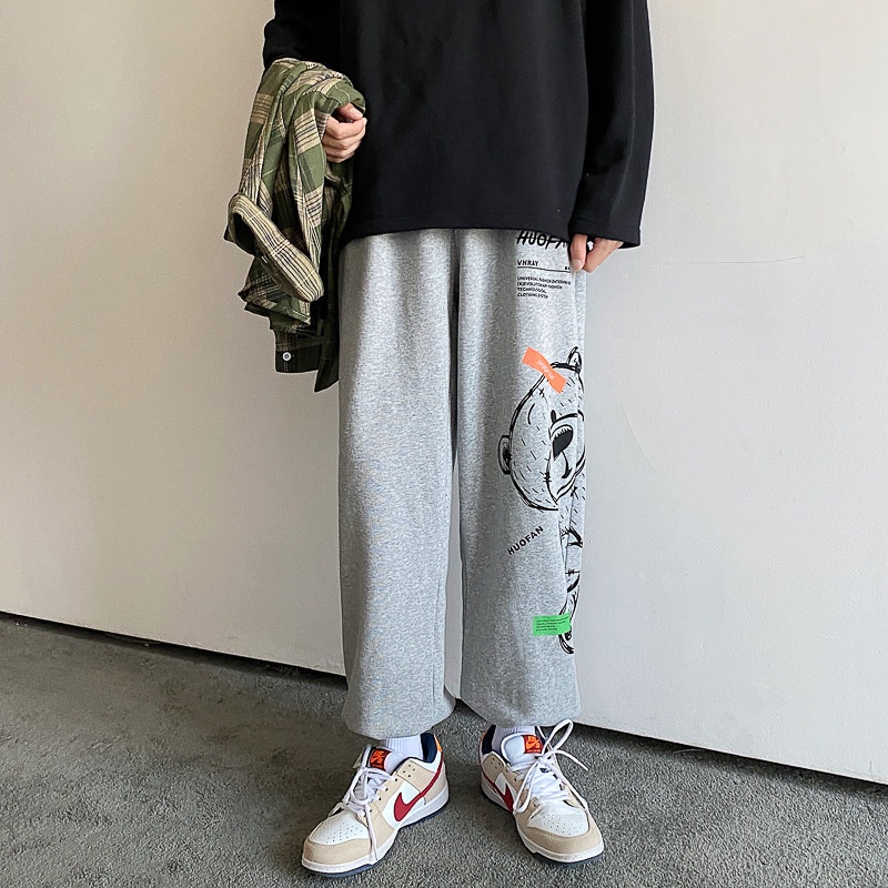 Quần Jogger Thể Thao Dây Rút Eo Co Giãn In Hình Hoạt Hình size M-8XL Cho Nam