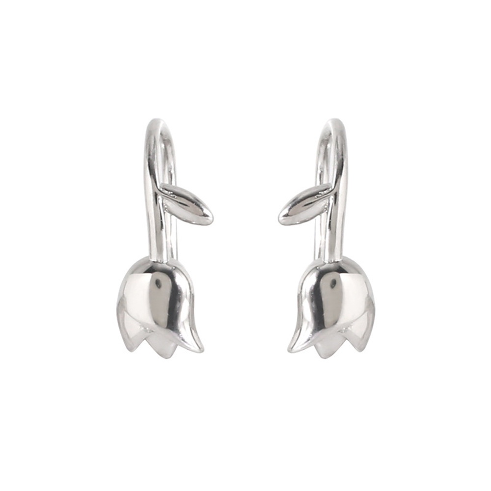 Khuyên Tai Hình Hoa Tulip Mạ Bạc Sang Trọng Độc Đáo Thời Trang Cao Cấp Cho Nữ