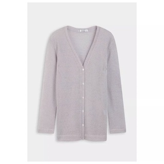 Áo khoác cardigan dệt kim xám trắng hàng thiết kế cao cấp