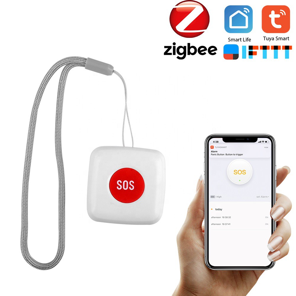 Nút bấm SOS hỗ trợ khẩn cấp Tuya Zigbee