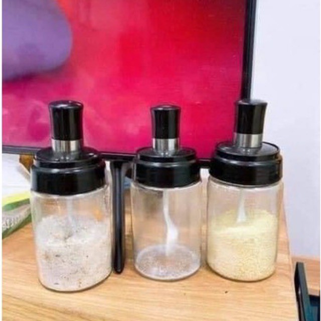 Hũ, lọ đựng gia vị kèm thìa suêu tiện dễ sử dụng, đồ dùng nhà bếp | BigBuy360 - bigbuy360.vn