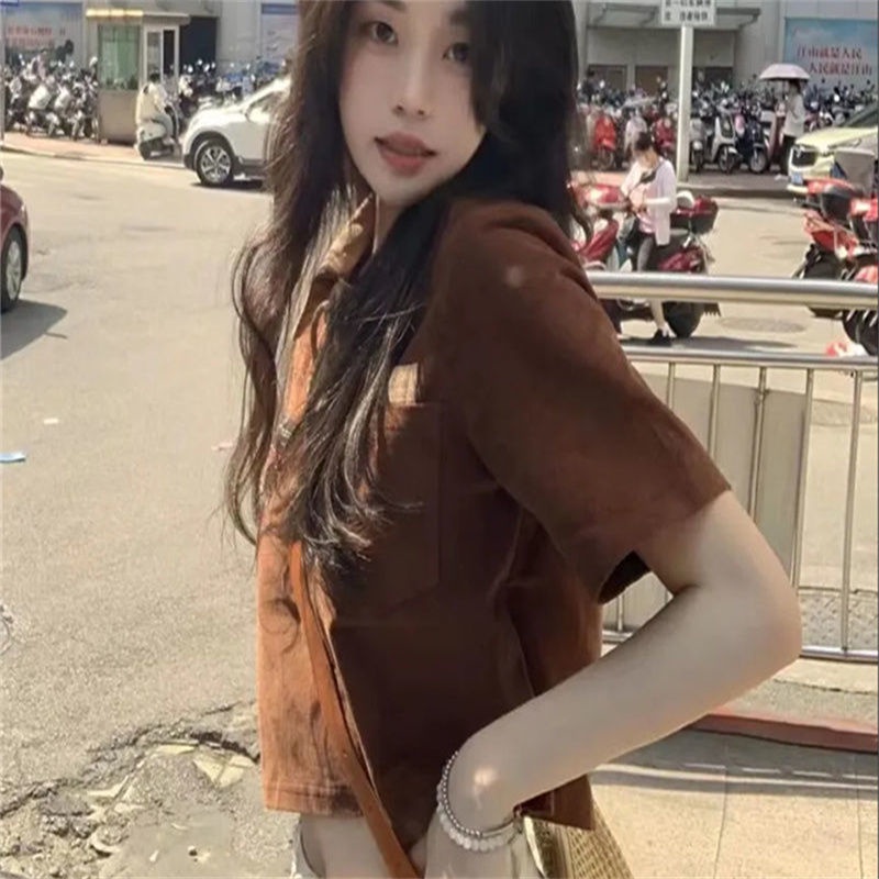 Áo Thun polo Tay Ngắn Phong Cách Harajuku Retro Dành Cho Nữ