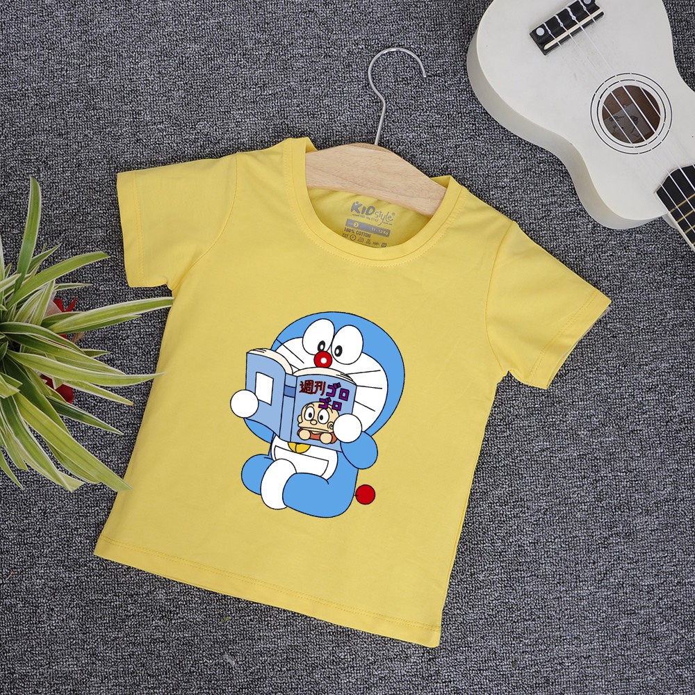 Áo thun bé gái doremon dễ thương cotton co giản thoải mái mẫu 02
